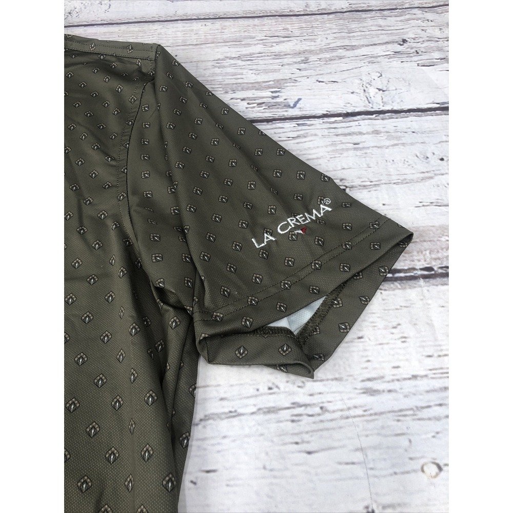 Straight Down Shirt M Performance Polo Golf All Over Print -Olive Green - Picture 2 of 12